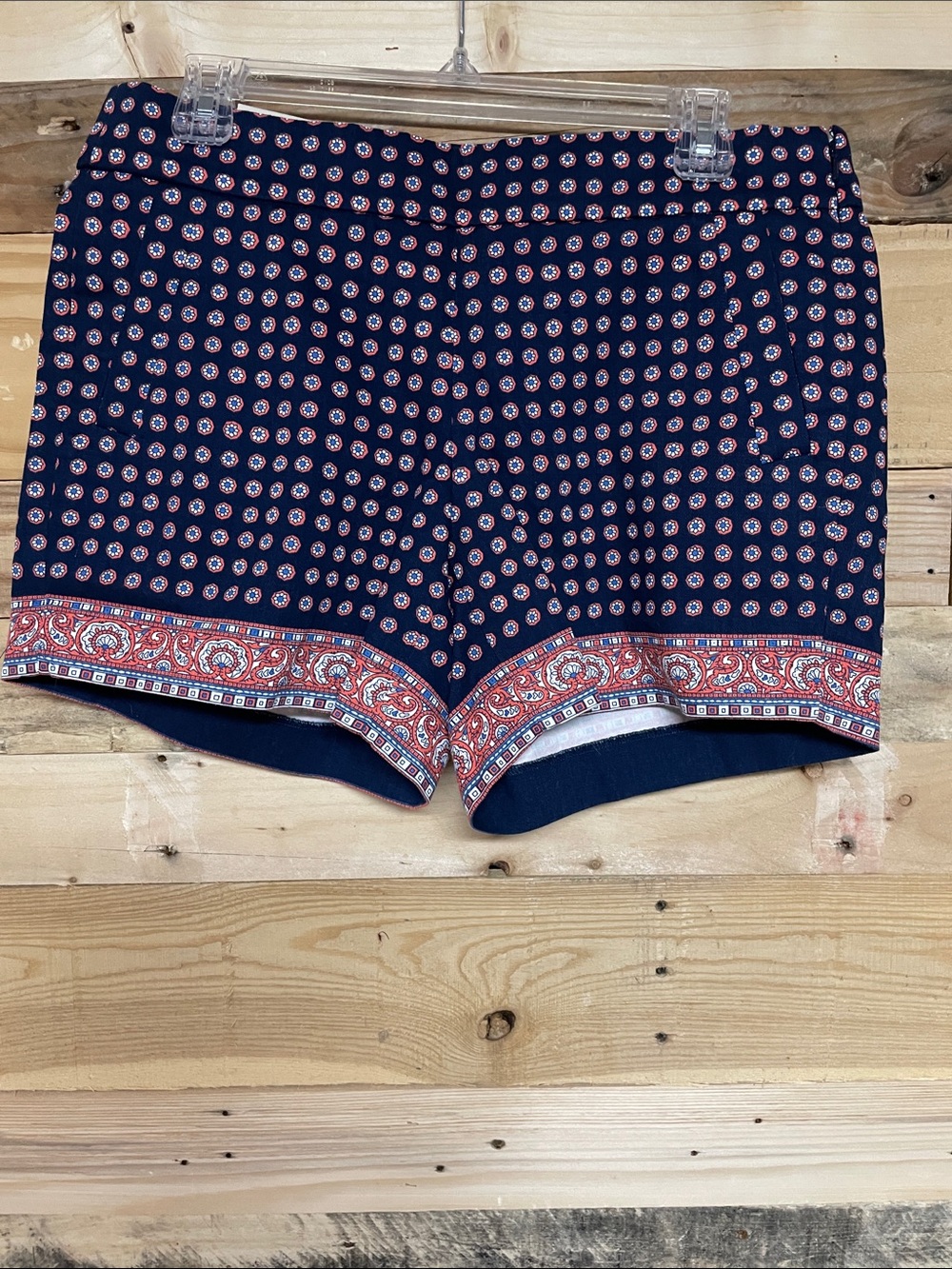 J. Crew size 6 Blue and Red Floral Print Chino City Fit 5” Inseam Shorts